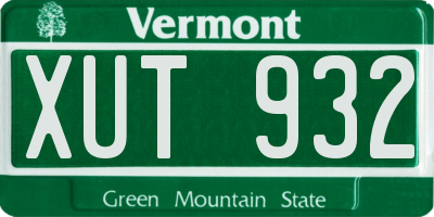 VT license plate XUT932