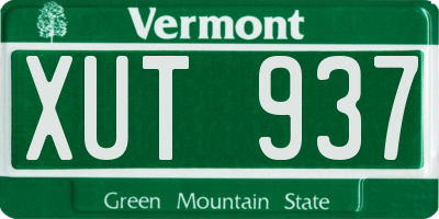 VT license plate XUT937