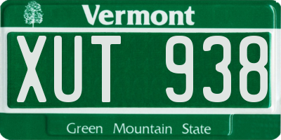 VT license plate XUT938
