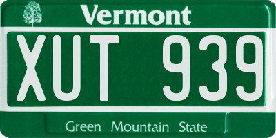VT license plate XUT939