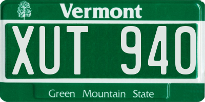VT license plate XUT940