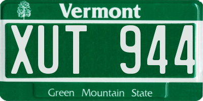 VT license plate XUT944