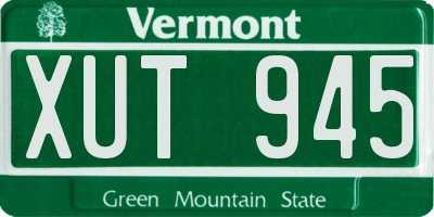 VT license plate XUT945