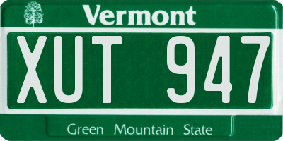 VT license plate XUT947