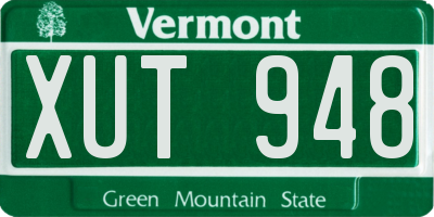 VT license plate XUT948