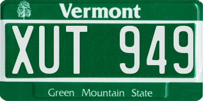 VT license plate XUT949