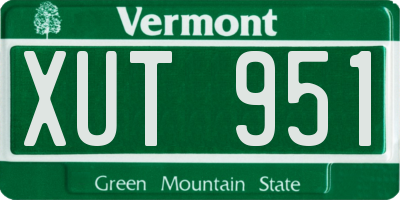 VT license plate XUT951