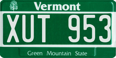 VT license plate XUT953