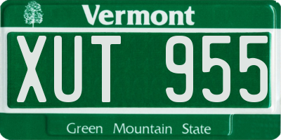 VT license plate XUT955