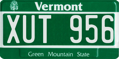 VT license plate XUT956