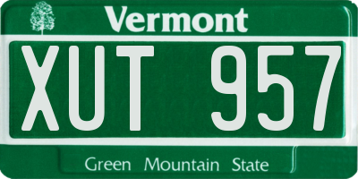 VT license plate XUT957