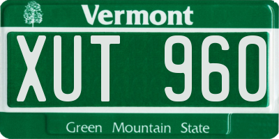 VT license plate XUT960