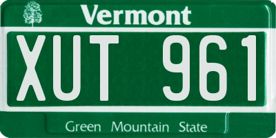 VT license plate XUT961