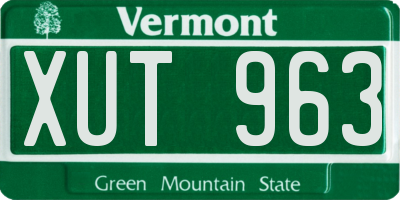 VT license plate XUT963