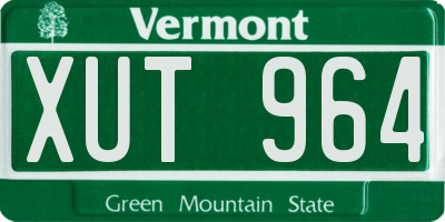 VT license plate XUT964