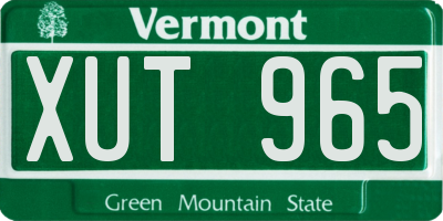 VT license plate XUT965