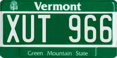 VT license plate XUT966