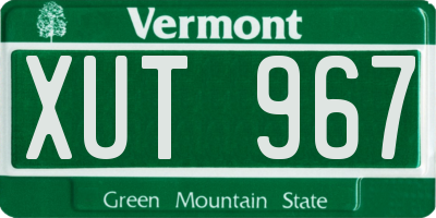 VT license plate XUT967