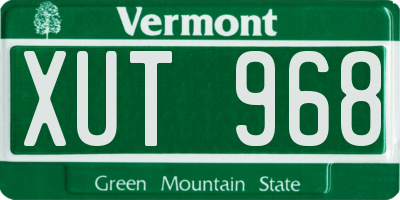 VT license plate XUT968