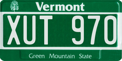 VT license plate XUT970