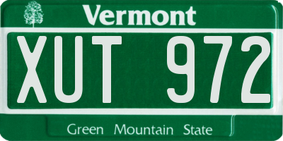 VT license plate XUT972