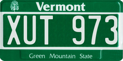 VT license plate XUT973