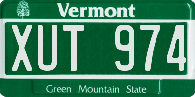 VT license plate XUT974