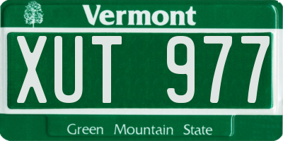 VT license plate XUT977
