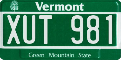 VT license plate XUT981