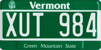 VT license plate XUT984