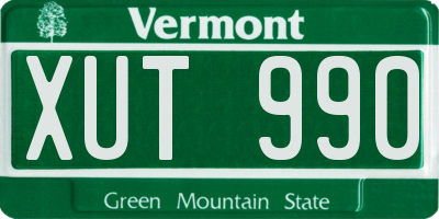 VT license plate XUT990