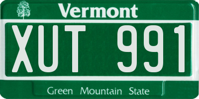 VT license plate XUT991