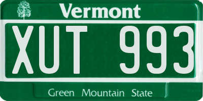 VT license plate XUT993