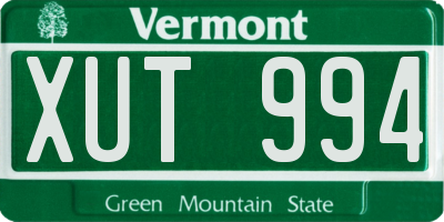 VT license plate XUT994