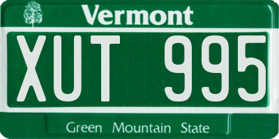 VT license plate XUT995