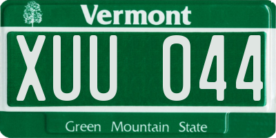 VT license plate XUU044