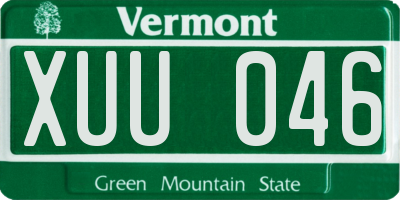 VT license plate XUU046