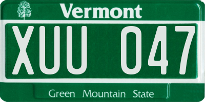 VT license plate XUU047