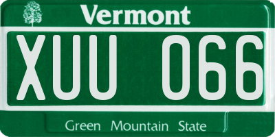 VT license plate XUU066