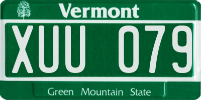 VT license plate XUU079