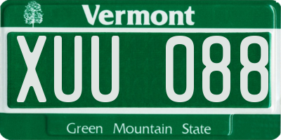 VT license plate XUU088