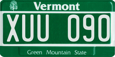 VT license plate XUU090