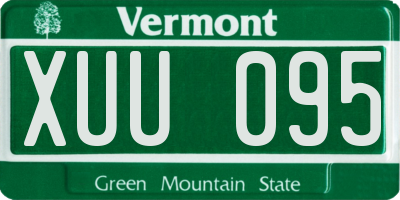 VT license plate XUU095