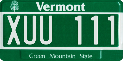 VT license plate XUU111