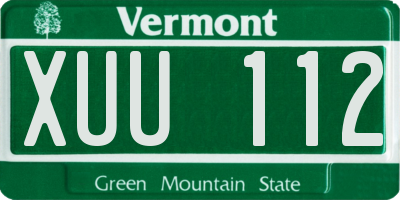 VT license plate XUU112