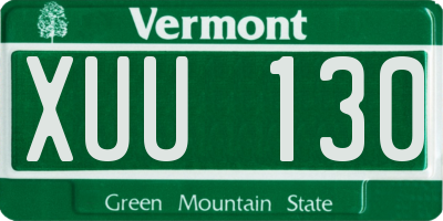 VT license plate XUU130