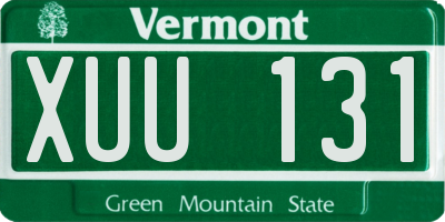 VT license plate XUU131