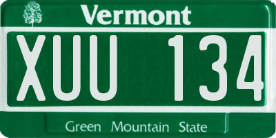 VT license plate XUU134
