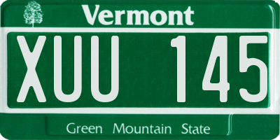 VT license plate XUU145