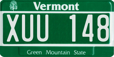 VT license plate XUU148